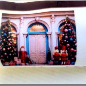 Kate Photo Backdrop 8x10 Arched Doorway W/ Christmas Trees & Gifts NWT